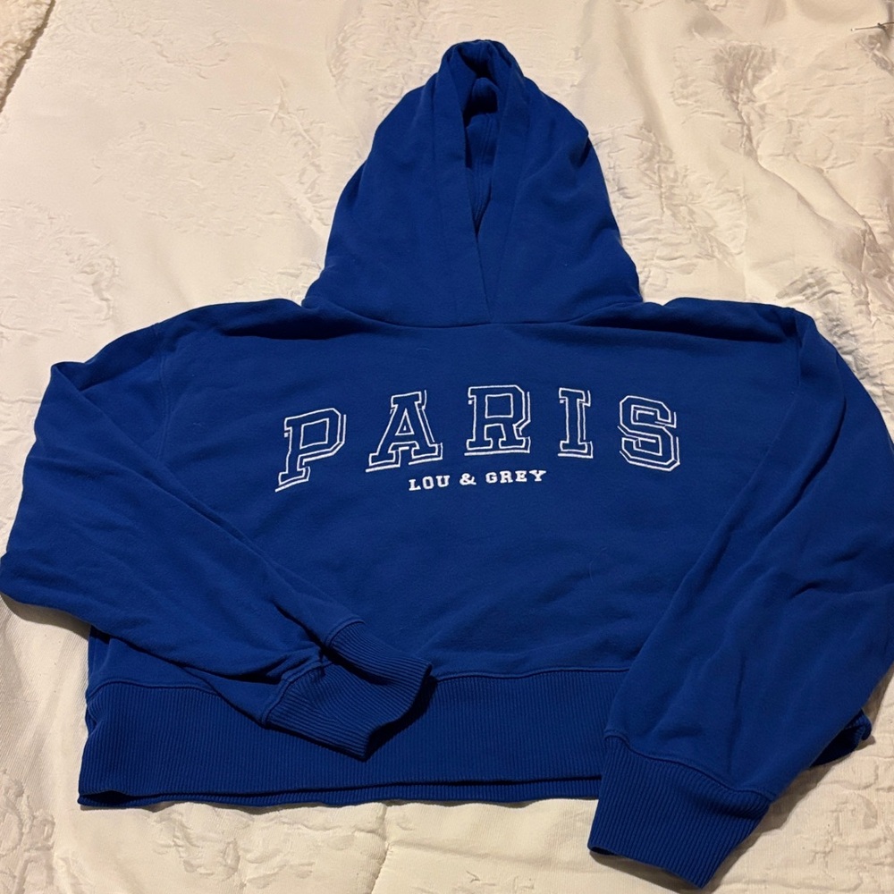 Lou & Grey Royal Blue Paris cropped Hoodie